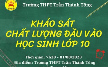 Kiểm tra khảo sát chất lượng đầu vào học sinh lớp 10 cơ sở Trung Văn năm học 2023-2024