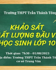 Kiểm tra khảo sát chất lượng đầu vào học sinh lớp 10 cơ sở Trung Văn năm học 2023-2024